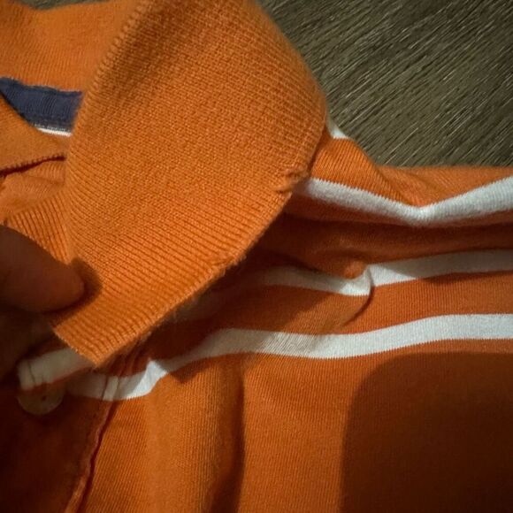 Vintage Trailer Mens Orange Striped Polo Vintage Fit Cotton Size Medium - Picture 4 of 11
